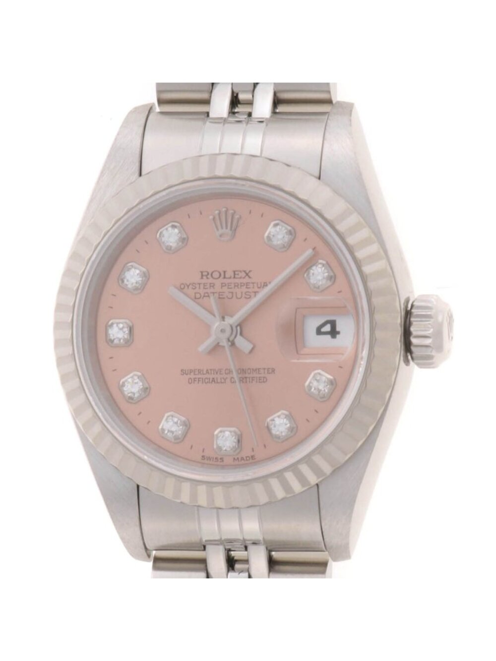 Rolex Datejust Pink Diamond 18k White Gold Stainless Steel Automatic